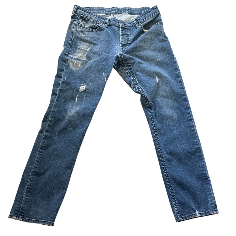RARE Levi Men's 511 Blue Jeans Enforced Crotch Utility Strap Denim Jeans 33 X 30